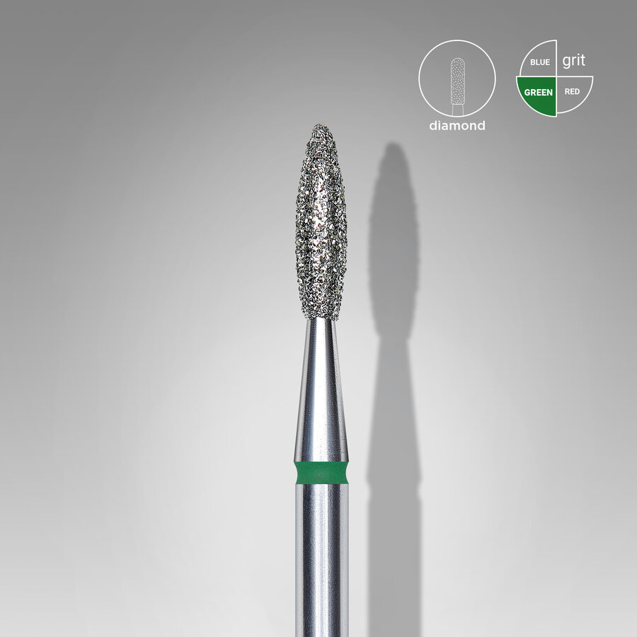 Диамантен накрайник пламък зелен 2,1 мм