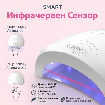 UV LED Лампа SUN One 48W, бяла