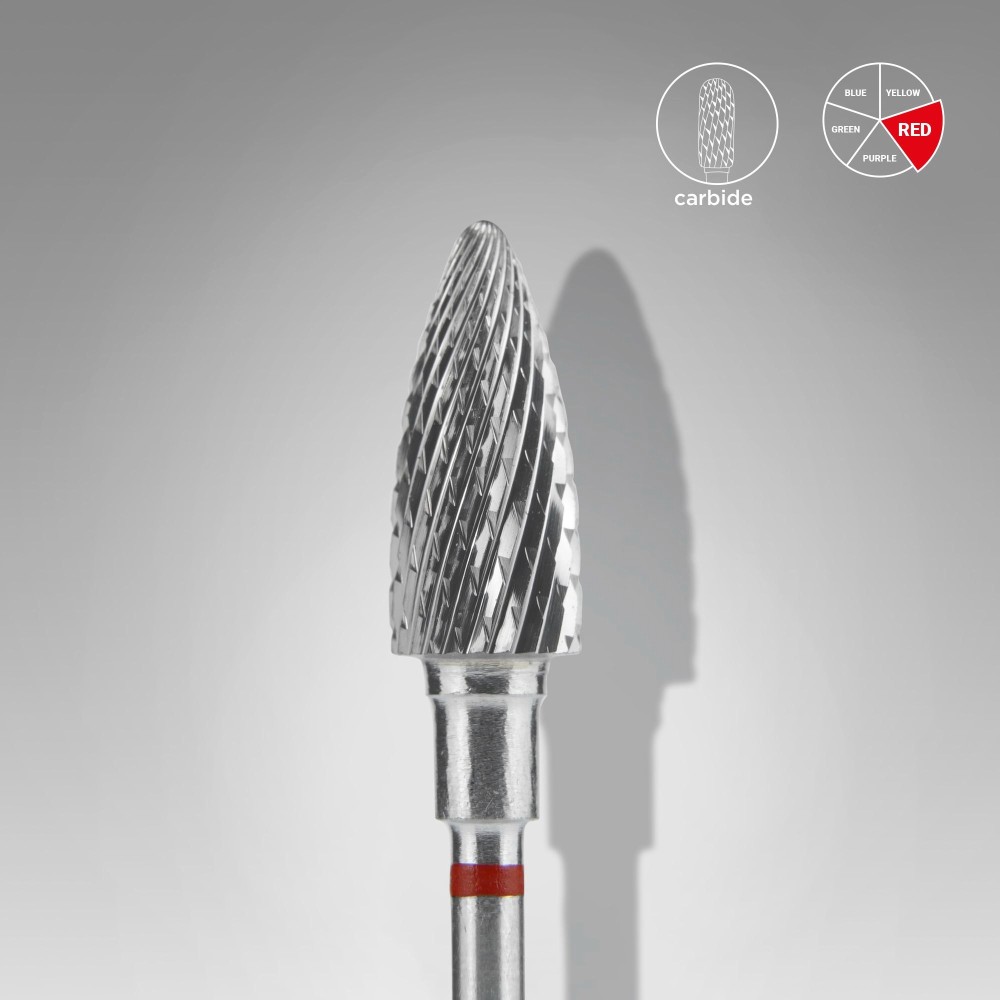 Твърдосплавен накрайник царевица остра червена 6 мм