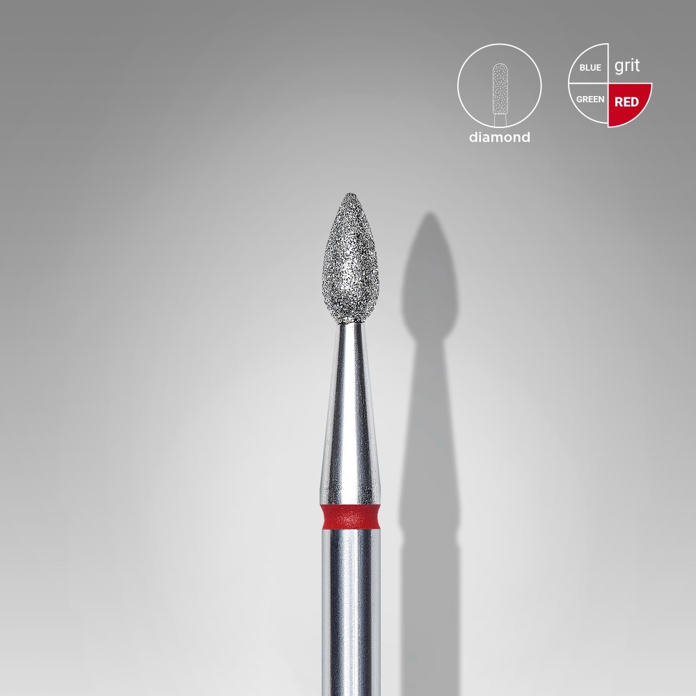 Диамантен накрайник капка червен 2,3 мм Диамантен накрайник капка червен 2,3 мм