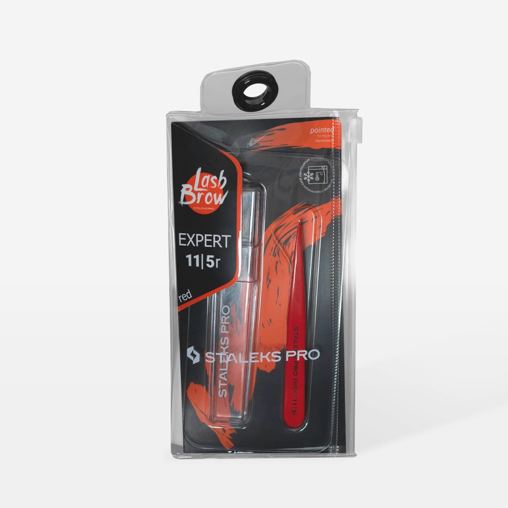 Пинсета за вежди червена Expert 11 Type 5r