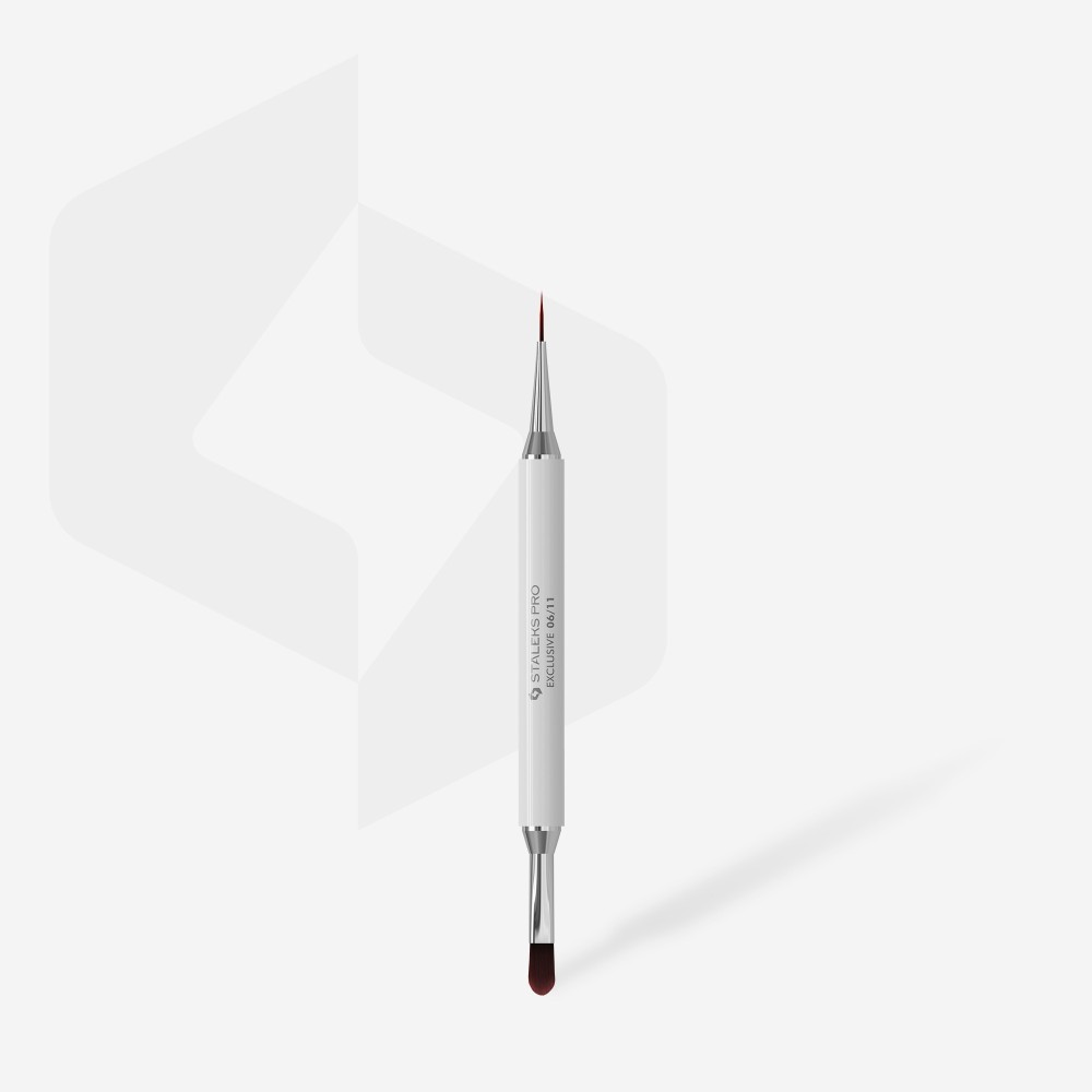 Двустранна четка за рисуване и гел Staleks Exclusive 06/11 Двустранна четка за рисуване и гел Staleks Exclusive 06/11